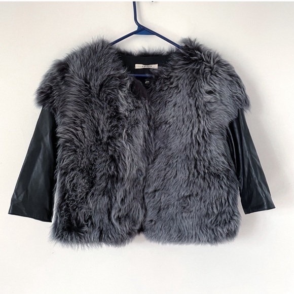 J brand jacket Ailith lamb leather and fur shearling - Picture 6 of 10